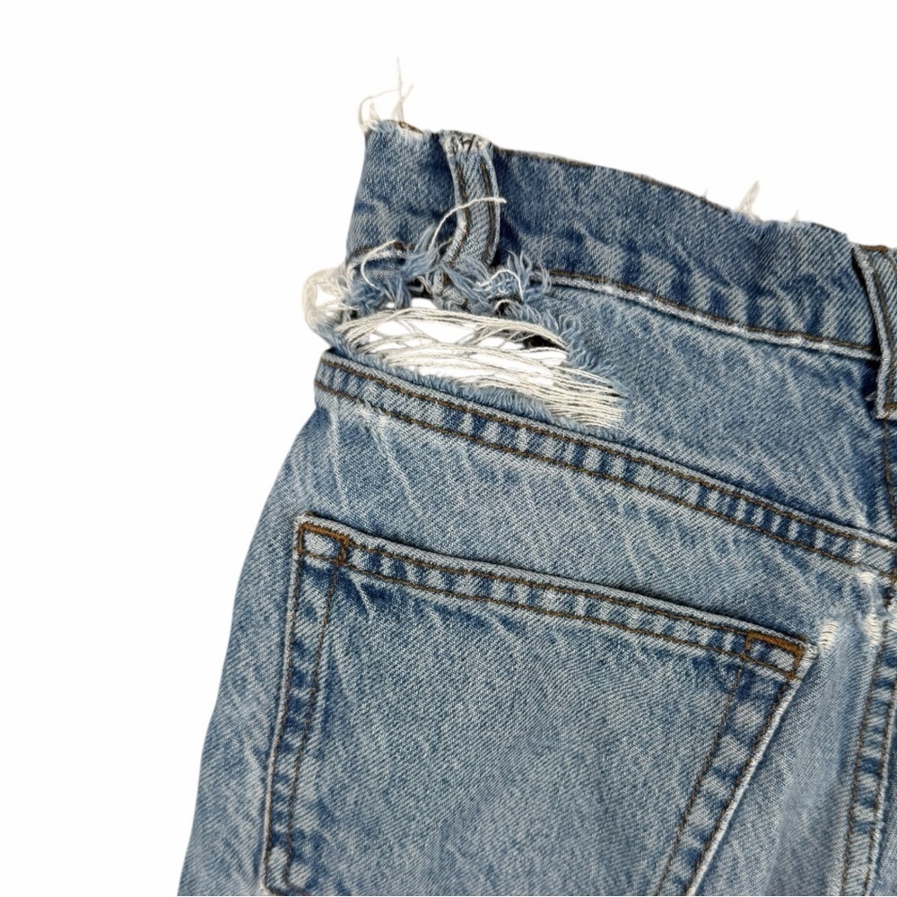 Reformation Perfectly Distressed Cynthia High-Rise Straight Jeans In Blue Sz 23 - Picture 10 of 12
